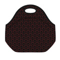 Black And Red Canadian Maple Leaf Print Neoprene Lunch Bag