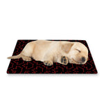 Black And Red Canadian Maple Leaf Print Pet Cooling Mat Cover