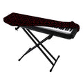 Black And Red Canadian Maple Leaf Print Piano Keyboard Cover