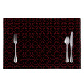 Black And Red Canadian Maple Leaf Print Placemat