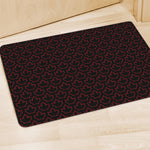 Black And Red Canadian Maple Leaf Print Polyester Doormat
