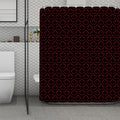 Black And Red Canadian Maple Leaf Print Polyester Shower Curtain