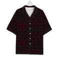 Black And Red Canadian Maple Leaf Print Rayon Hawaiian Shirt