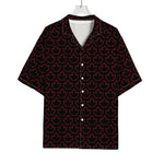 Black And Red Canadian Maple Leaf Print Rayon Hawaiian Shirt