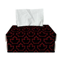 Black And Red Canadian Maple Leaf Print Rectangle Tissue Box Cover