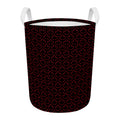 Black And Red Canadian Maple Leaf Print Round Laundry Basket