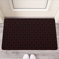 Black And Red Canadian Maple Leaf Print Rubber Doormat