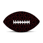 Black And Red Canadian Maple Leaf Print Rugby Ball