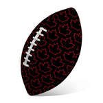 Black And Red Canadian Maple Leaf Print Rugby Ball