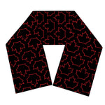 Black And Red Canadian Maple Leaf Print Scarf