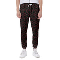 Black And Red Canadian Maple Leaf Print Joggers