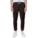 Black And Red Canadian Maple Leaf Print Scuba Joggers