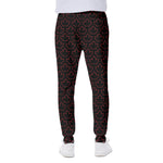 Black And Red Canadian Maple Leaf Print Scuba Joggers
