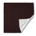 Black And Red Canadian Maple Leaf Print Silk Bandana