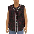 Black And Red Canadian Maple Leaf Print Sleeveless Baseball Jersey