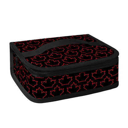 Black And Red Canadian Maple Leaf Print Small Lunch Bag