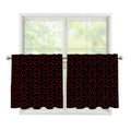 Black And Red Canadian Maple Leaf Print Tier Curtains