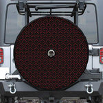 Black And Red Canadian Maple Leaf Print Tire Cover With Camera Hole