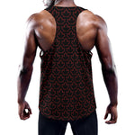 Black And Red Canadian Maple Leaf Print Training Tank Top