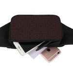Black And Red Canadian Maple Leaf Print Waist Bag