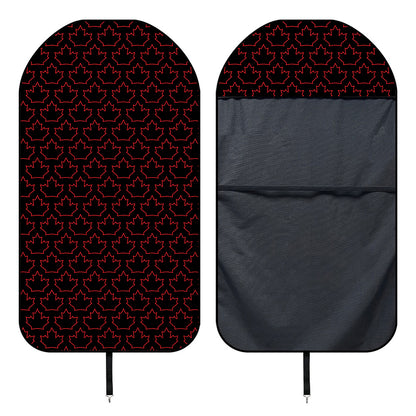 Black And Red Canadian Maple Leaf Print Waterproof Car Seat Cover