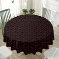 Black And Red Canadian Maple Leaf Print Waterproof Round Tablecloth