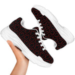 Black And Red Canadian Maple Leaf Print White Chunky Shoes