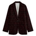 Black And Red Canadian Maple Leaf Print Women's Blazer