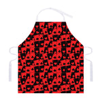 Black And Red Casino Card Pattern Print Adjustable Apron