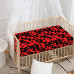 Black And Red Casino Card Pattern Print Baby Crib Sheet
