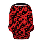 Black And Red Casino Card Pattern Print Baby Seat Cover