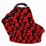 Black And Red Casino Card Pattern Print Baby Seat Cover