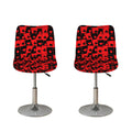 Black And Red Casino Card Pattern Print Bar Stool Covers