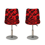 Black And Red Casino Card Pattern Print Bar Stool Covers