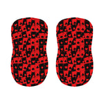 Black And Red Casino Card Pattern Print Bar Stool Covers