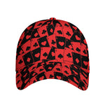 Black And Red Casino Card Pattern Print Baseball Cap