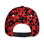 Black And Red Casino Card Pattern Print Baseball Cap