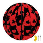 Black And Red Casino Card Pattern Print Basketball