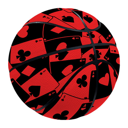 Black And Red Casino Card Pattern Print Basketball