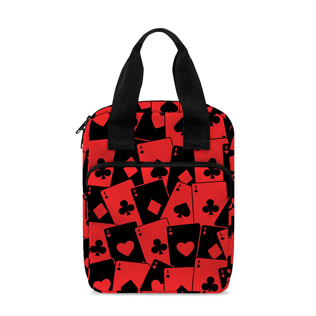 Black And Red Casino Card Pattern Print Bible Tote Bag