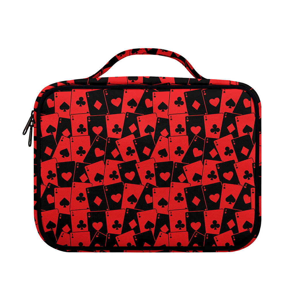 Black And Red Casino Card Pattern Print Briefcase Bible Bag