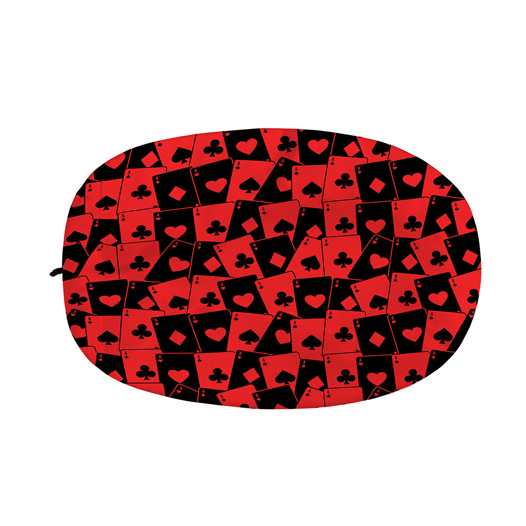 Black And Red Casino Card Pattern Print Car Side Mirror Covers
