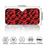 Black And Red Casino Card Pattern Print Car Windshield Sun Shade