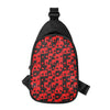 Black And Red Casino Card Pattern Print Chest Bag