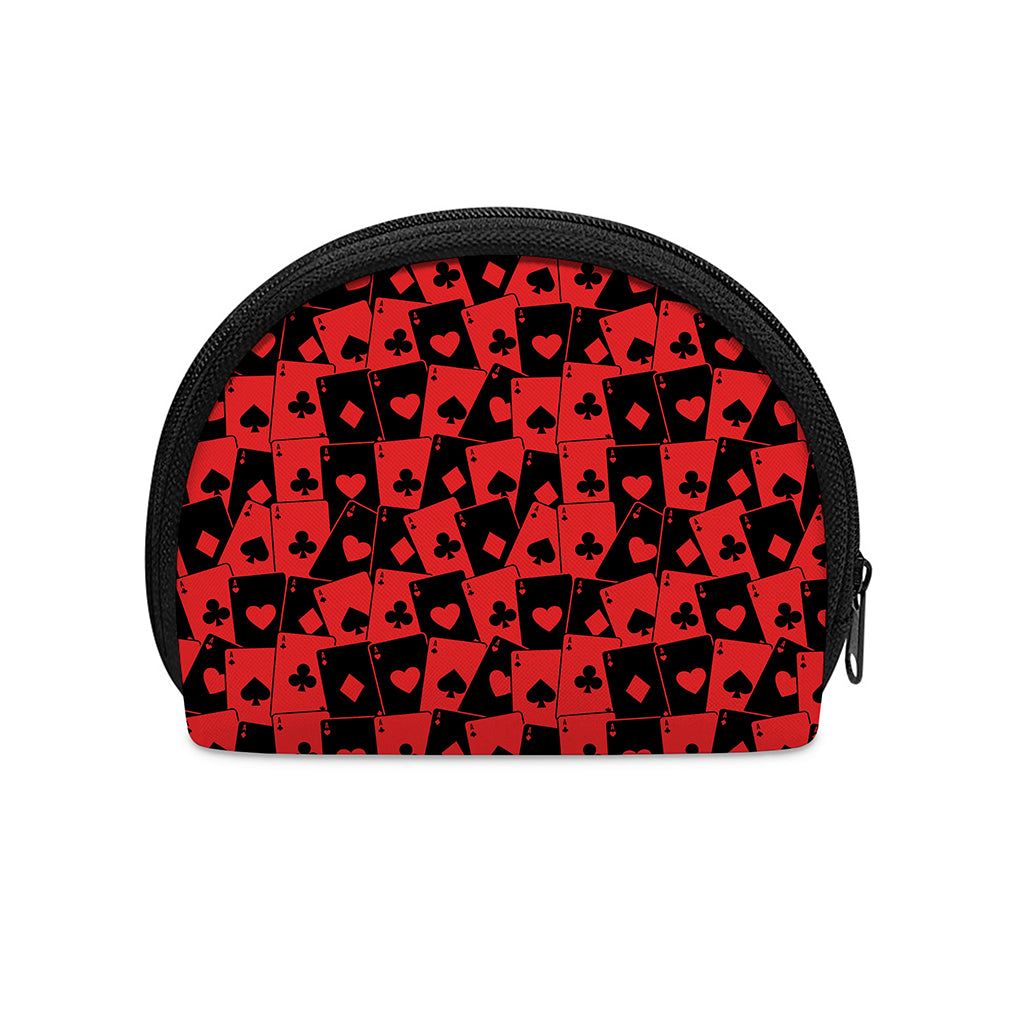 Black And Red Casino Card Pattern Print Coin Purse