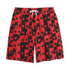 Black And Red Casino Card Pattern Print Cotton Shorts