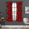 Black And Red Casino Card Pattern Print Grommet Curtain Panels