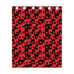 Black And Red Casino Card Pattern Print Curtain