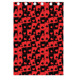 Black And Red Casino Card Pattern Print Curtain