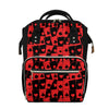 Black And Red Casino Card Pattern Print Diaper Bag